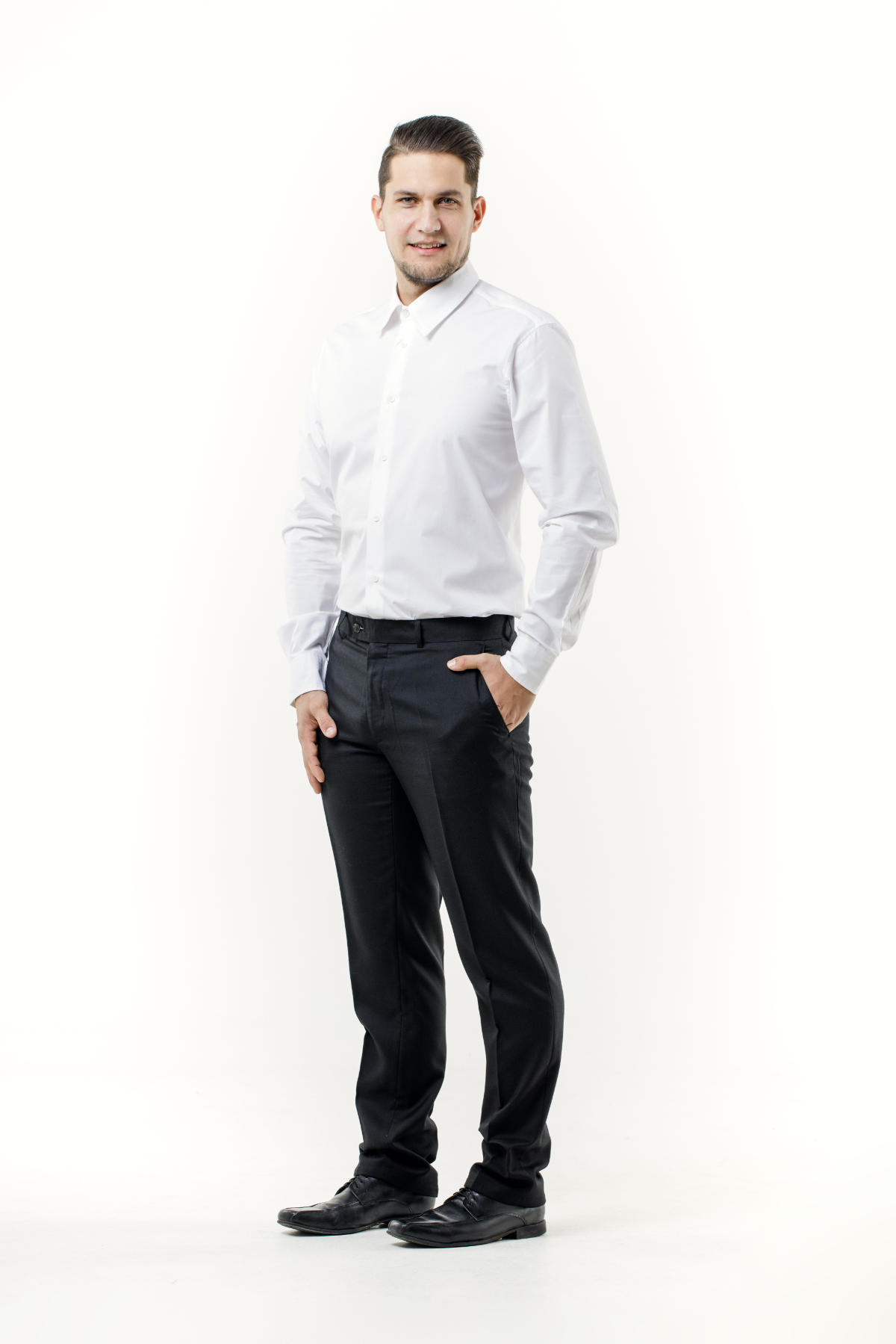 Hemd Basic ohne Tasche weiß Slim Fit mieten