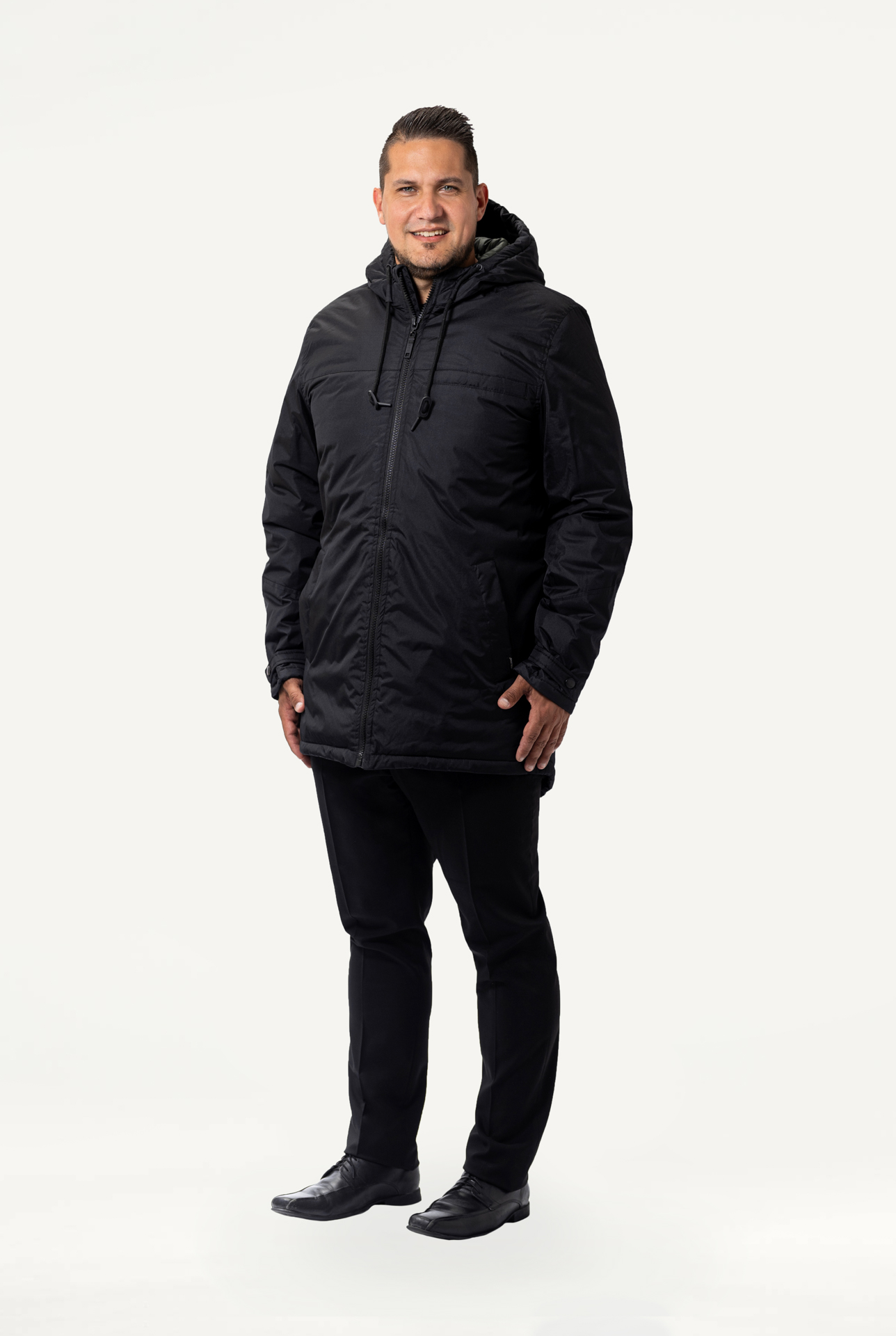 Herren Basic Winterjacke schwarz - Regular Fit