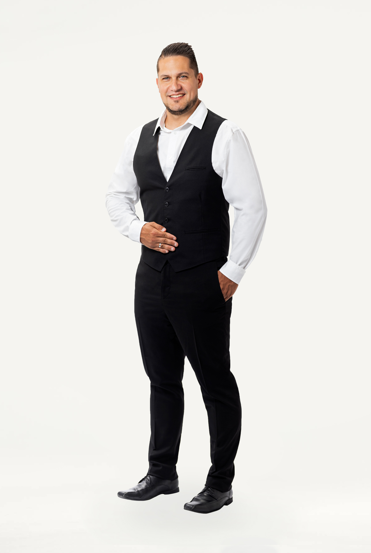 Einreihige Anzugweste Slim Fit schwarz