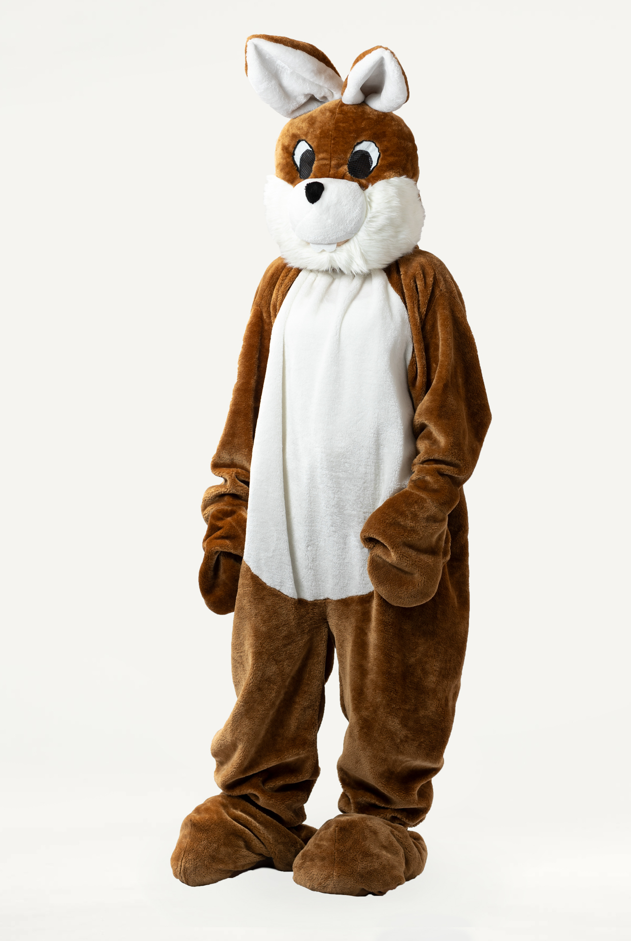 Hasenkostüm unisex, dunkelbraun/weiß  Clyde
